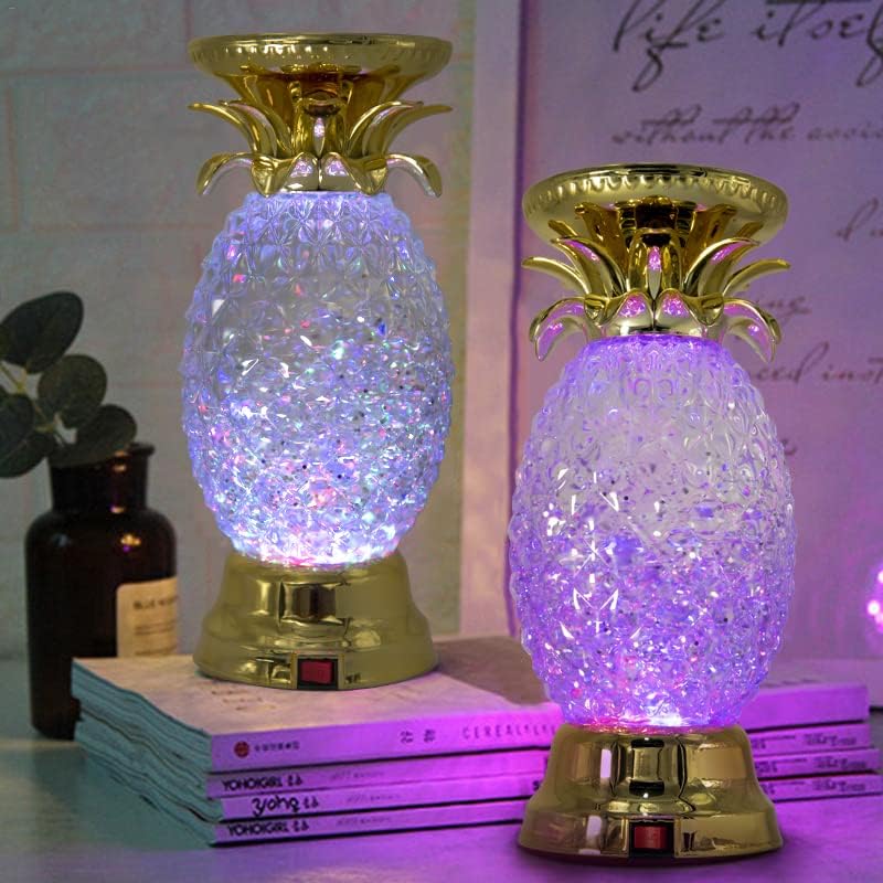 9.5" LED Color Changing Pineapple Table Lamps Decorative Candle Holders NEW