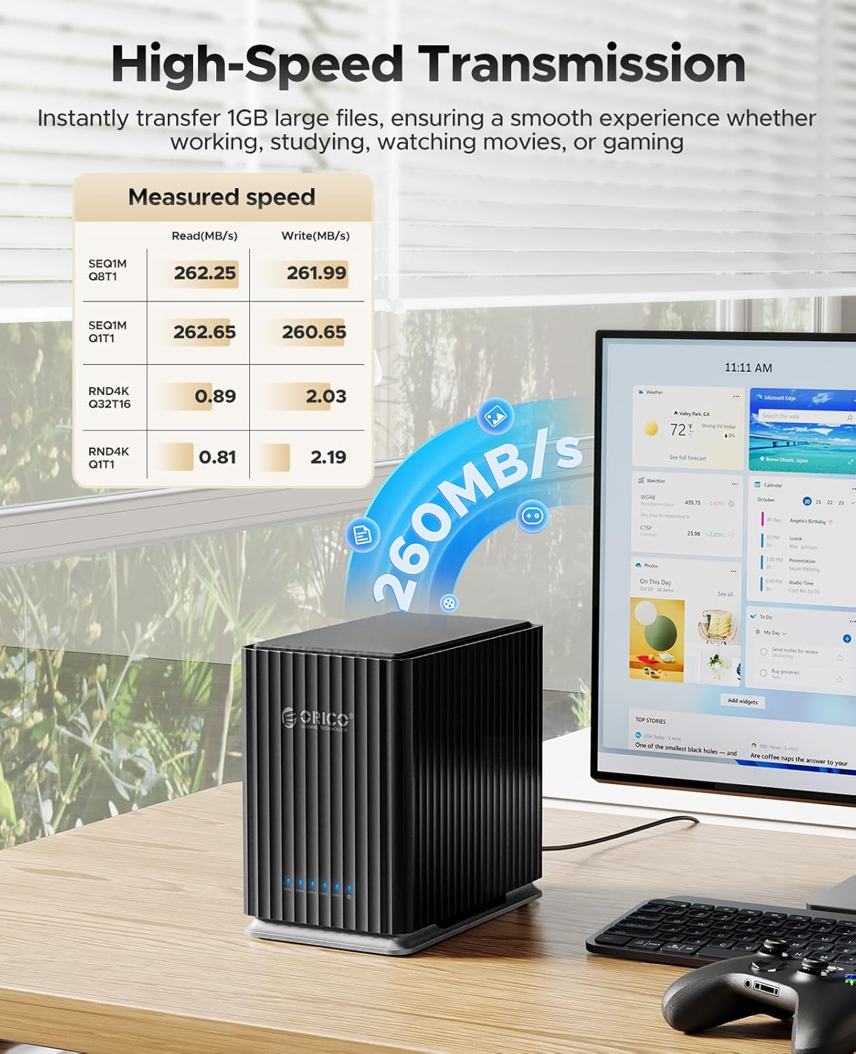 ORICO 5-Bay Enclosures USB 3.1 Type-C External Hard Drive Enclosure Plug DEMO