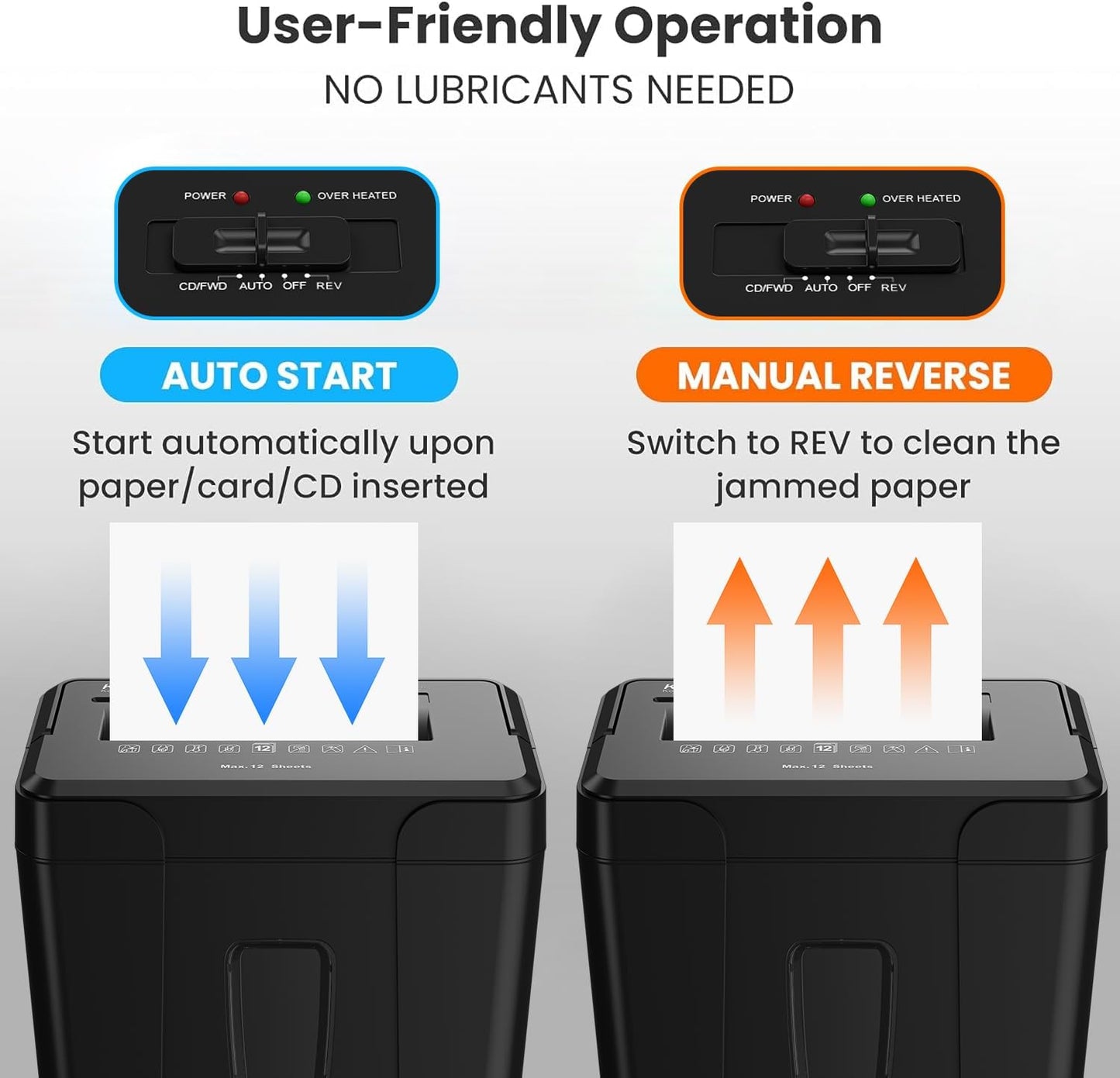 Koreal Cross Shredders Cut Paper Shredder for Home Office Secure Max 12 A4 DEMO