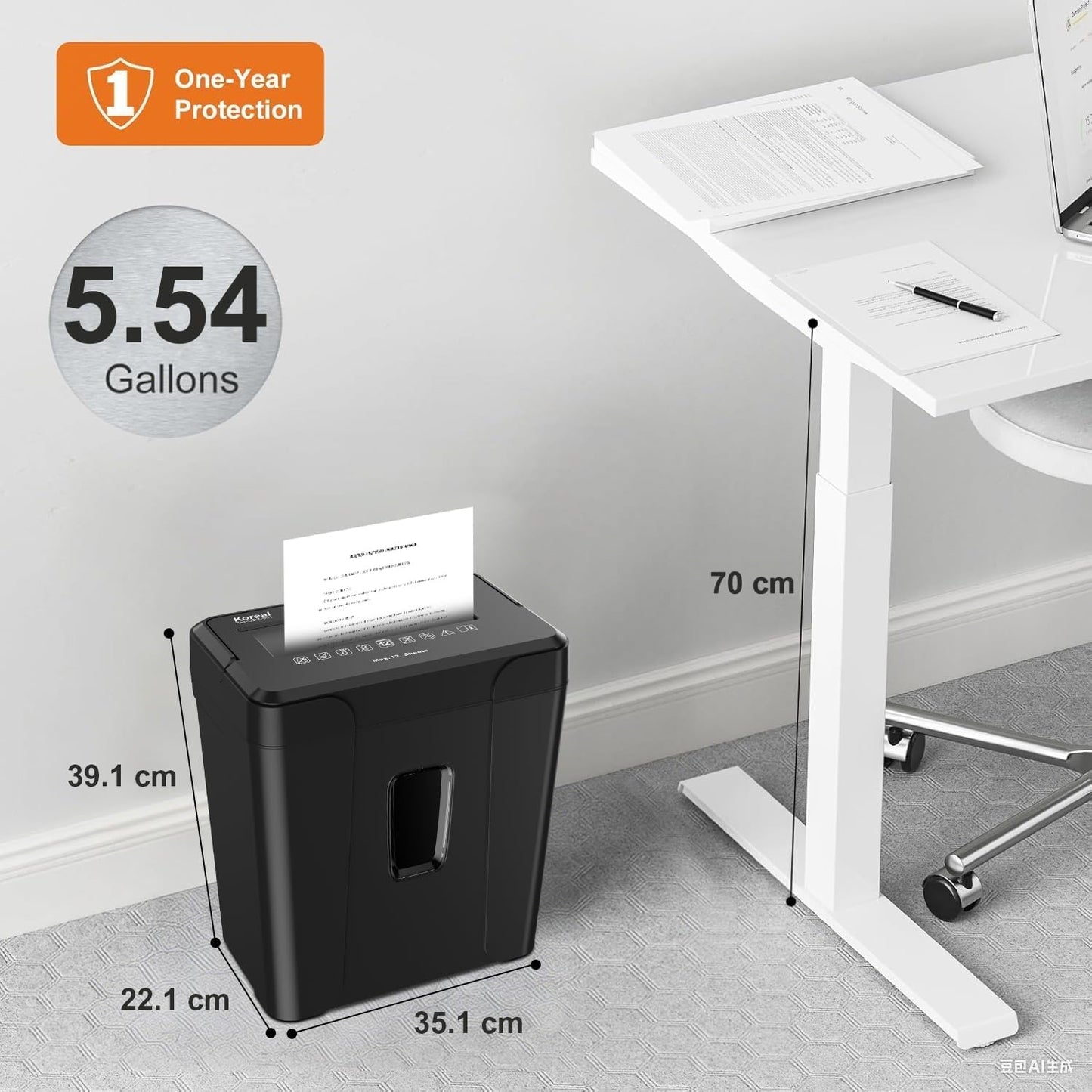 Koreal Cross Shredders Cut Paper Shredder for Home Office Secure Max 12 A4 DEMO