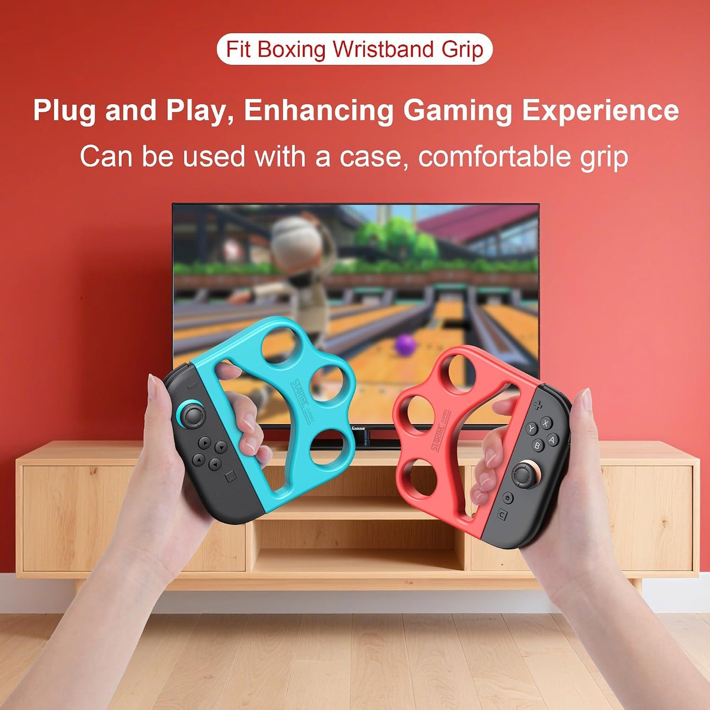 18-in-1 Accessories Kit for Nintendo Switch Sports Gaming Console Red & Blue NEW