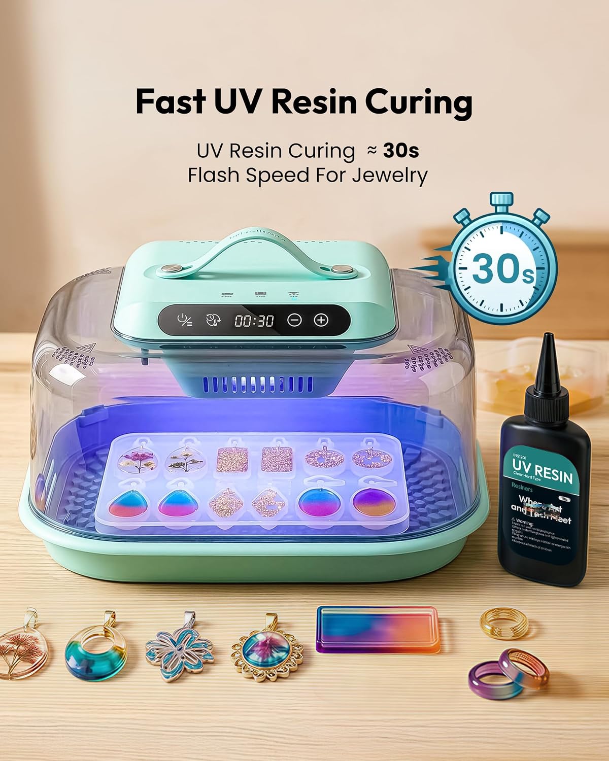 Resiners 2-in-1 Resin Curing Machine G3 with UV Light Auto Cure, Teal Color DEMO