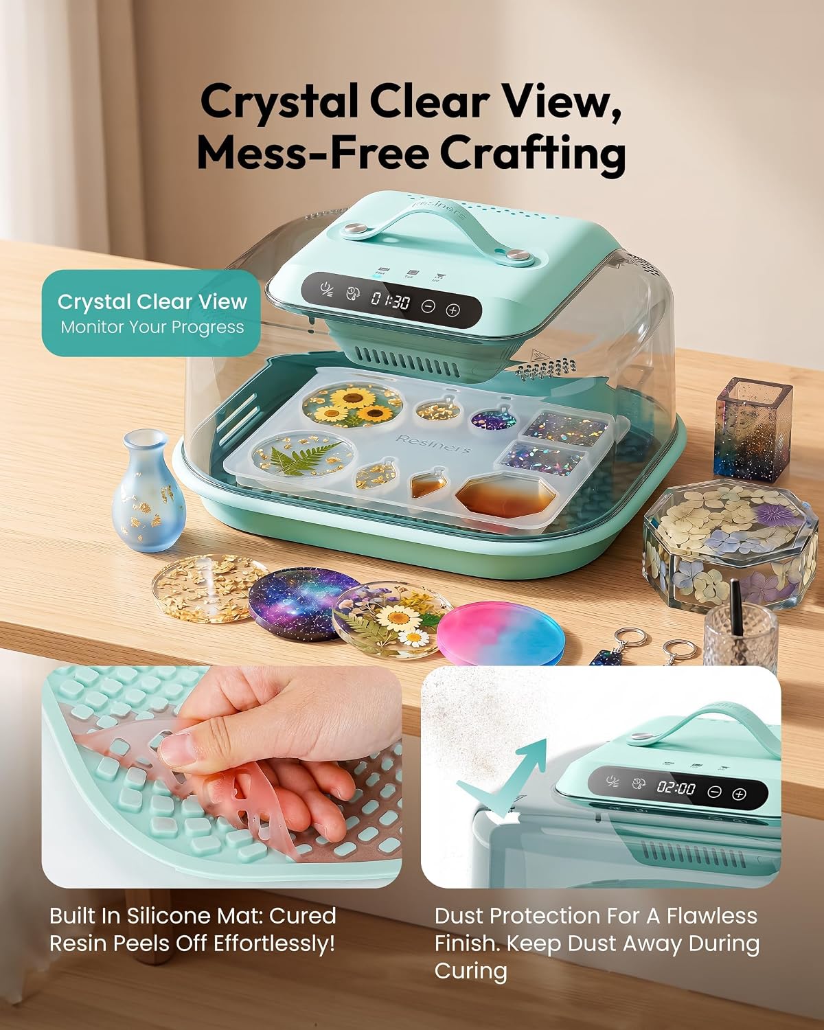 Resiners 2-in-1 Resin Curing Machine G3 with UV Light Auto Cure, Teal Color DEMO