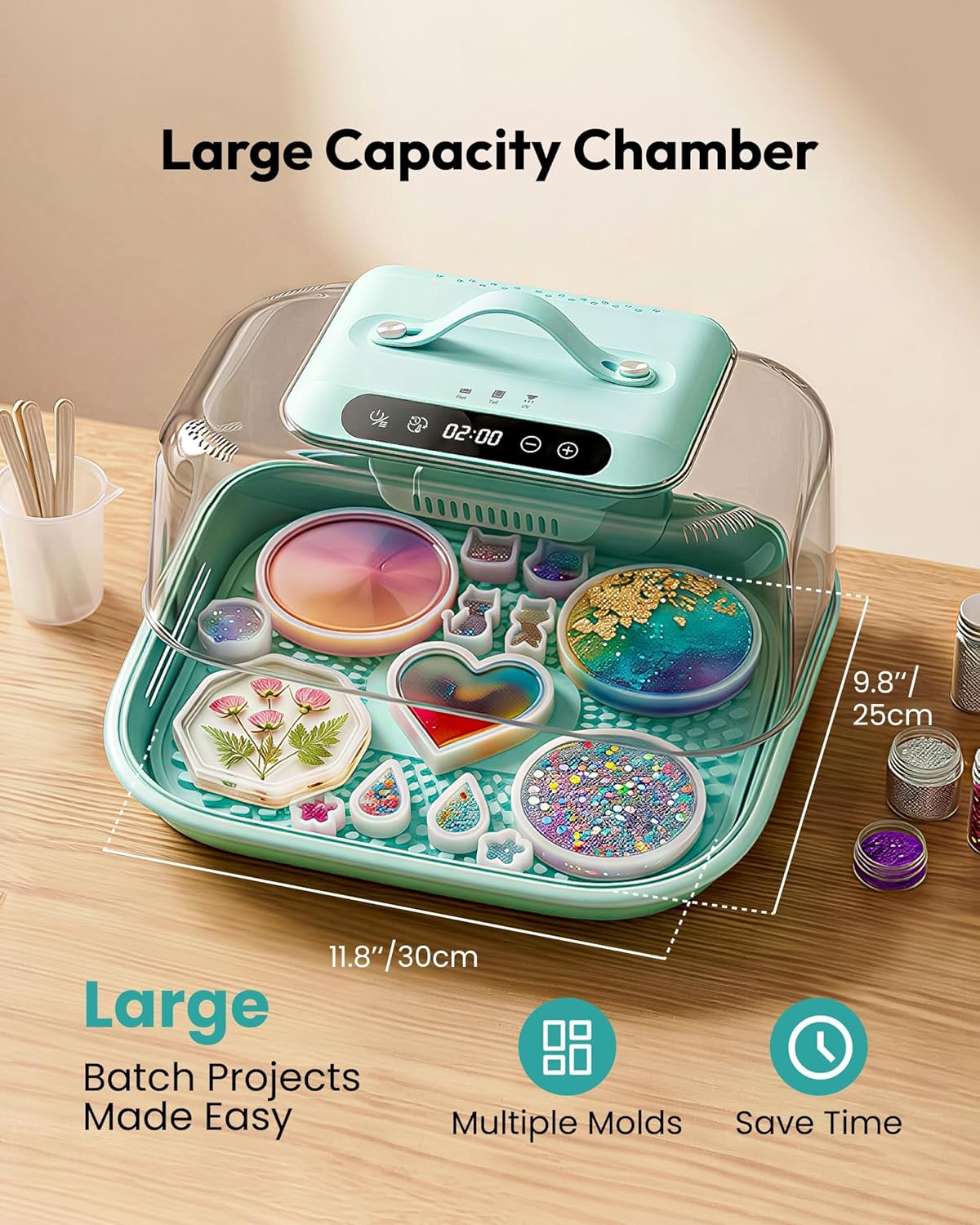 Resiners 2-in-1 Resin Curing Machine G3 with UV Light Auto Cure, Teal Color DEMO