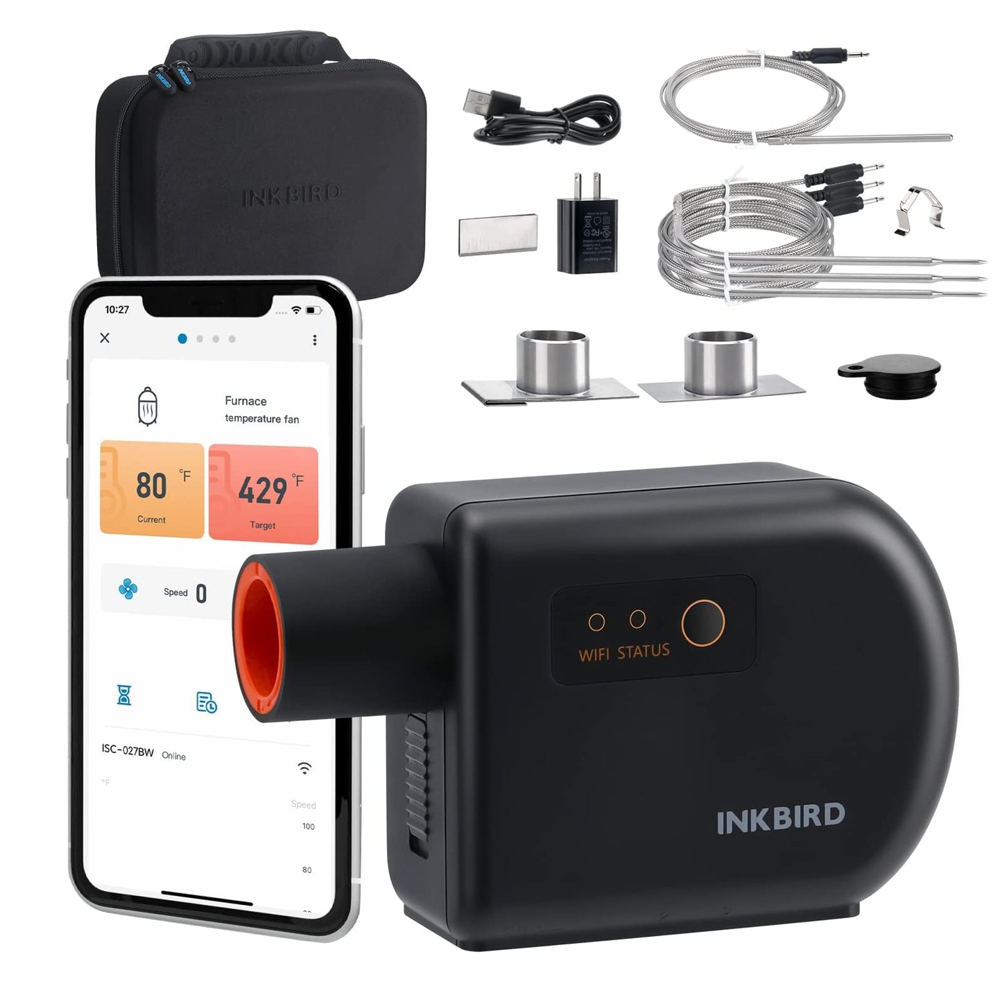 Inkbird Wi-Fi Bluetooth BBQ Temperature Controller Barbecue Utensils Black DEMO