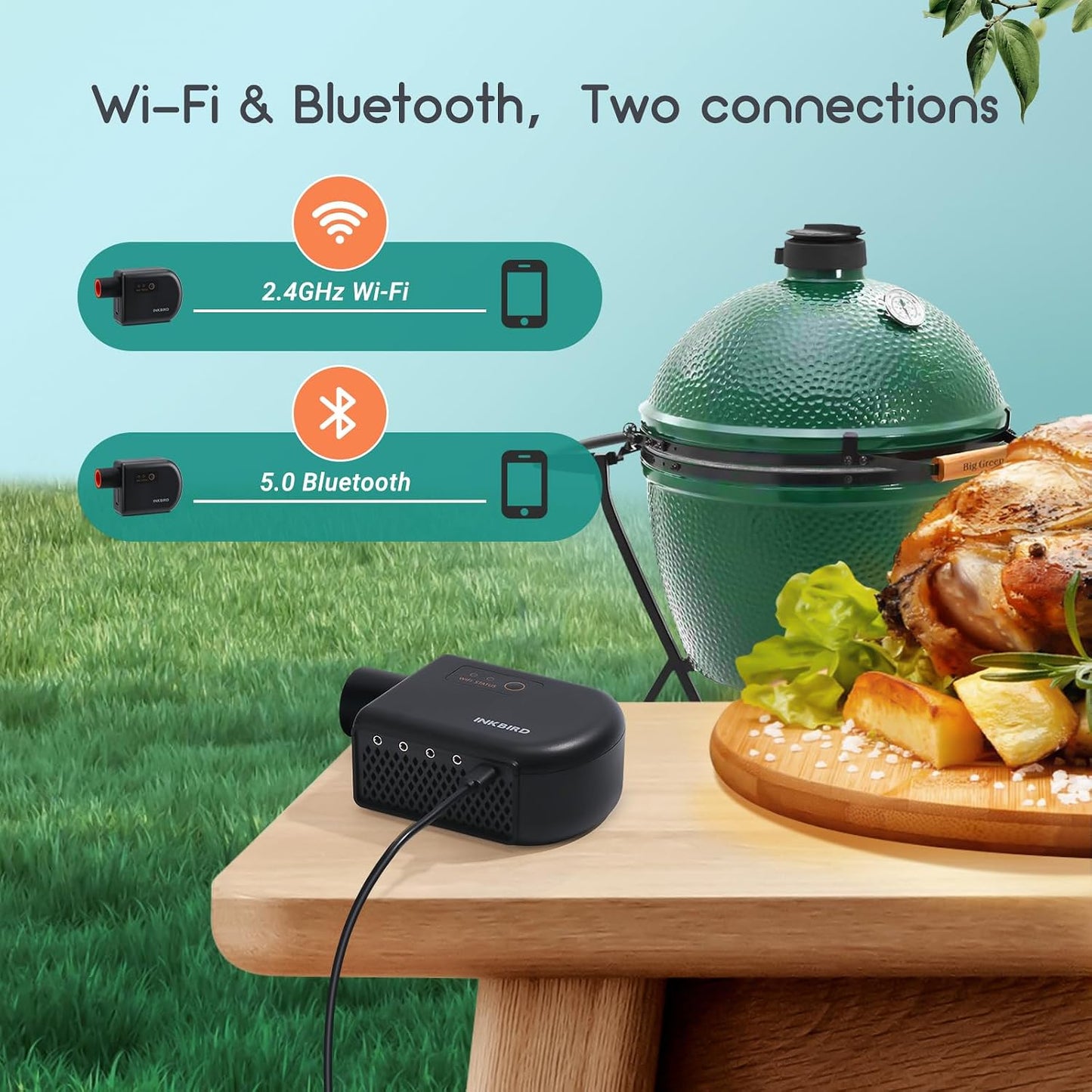 Inkbird Wi-Fi Bluetooth BBQ Temperature Controller Barbecue Utensils Black DEMO