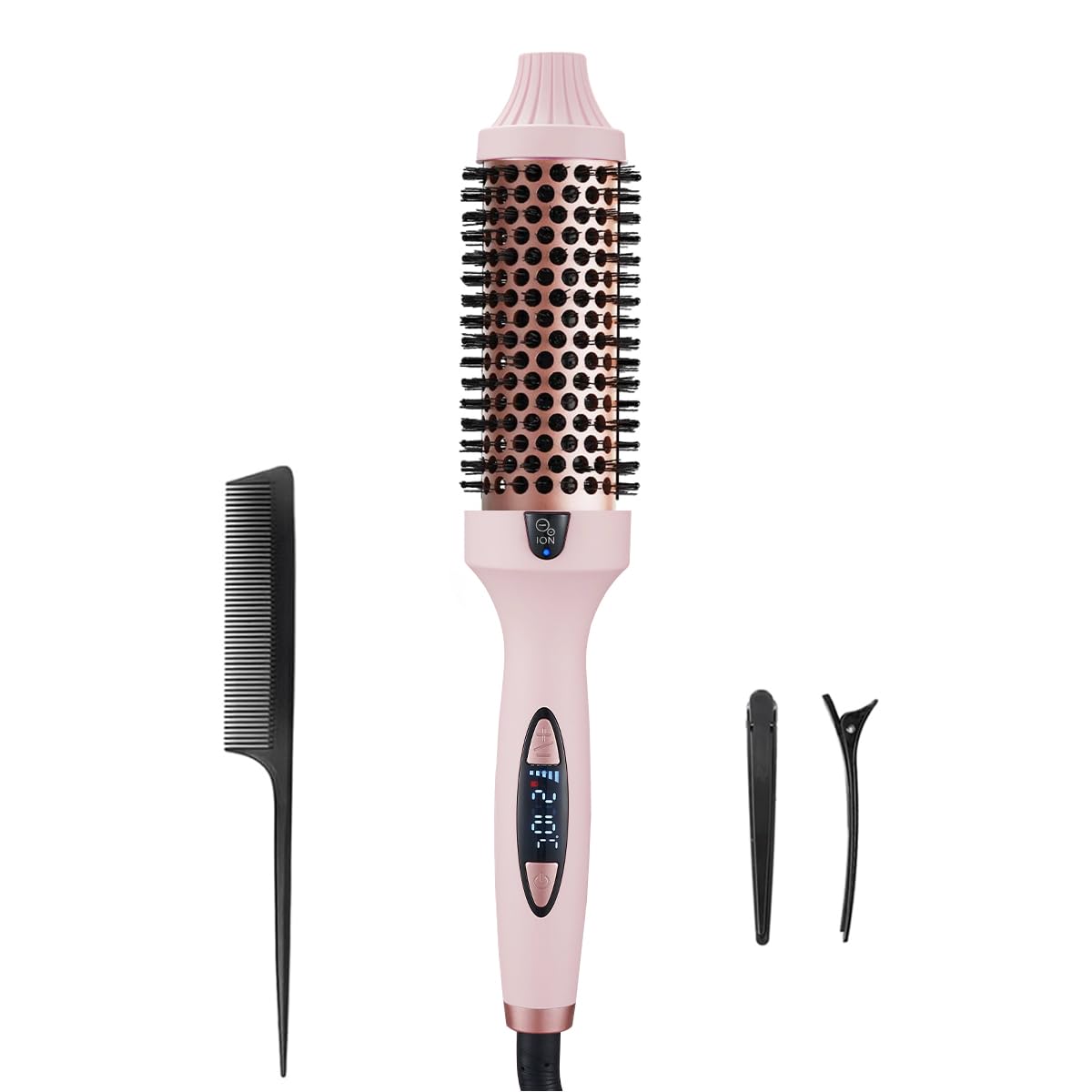 Pink Thermal Hair Styling Brush for Fast Heating Curling & Blowouts NEW