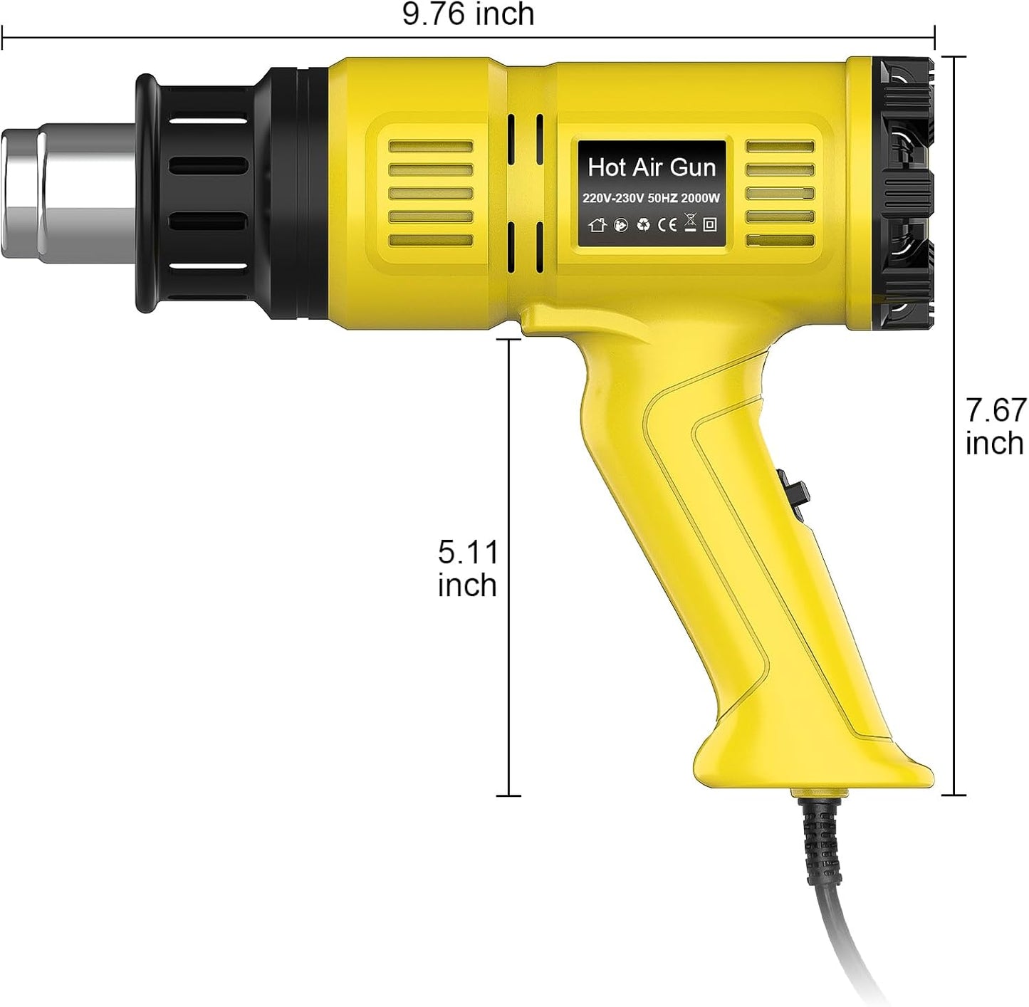 2000W Heavy Duty Hot Air Gun with Fast Heating Range of 142°F-1112°F in DEMO