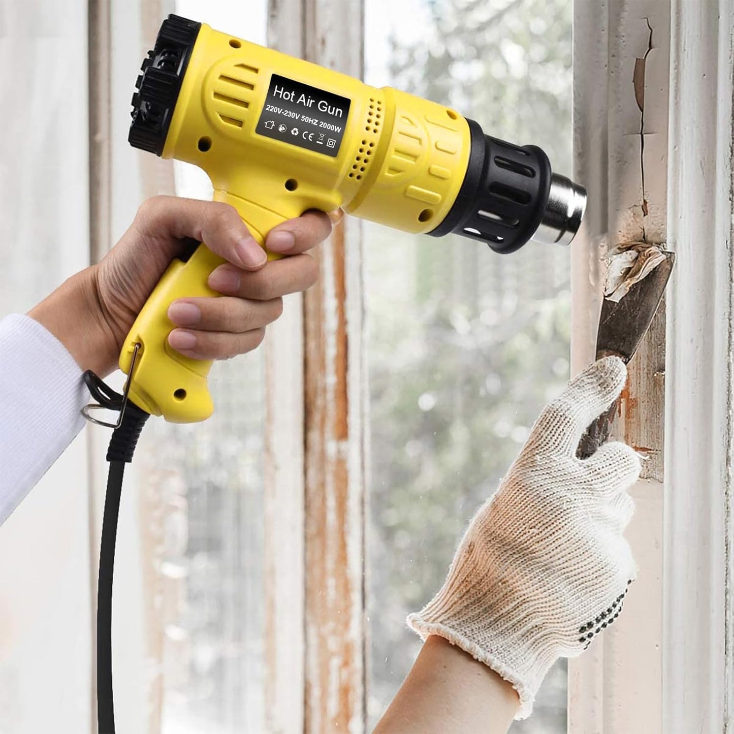 2000W Heavy Duty Hot Air Gun with Fast Heating Range of 142°F-1112°F in DEMO