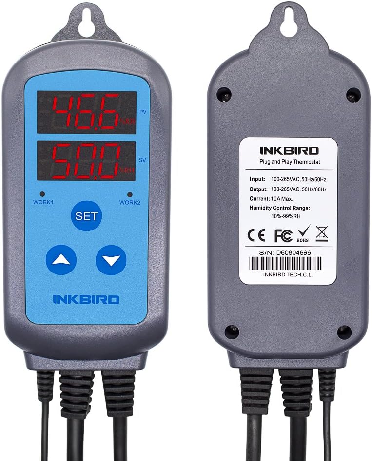 Inkbird Digital Hygrometers Dual Stage Humidity Controller and Hygrometer, NEW