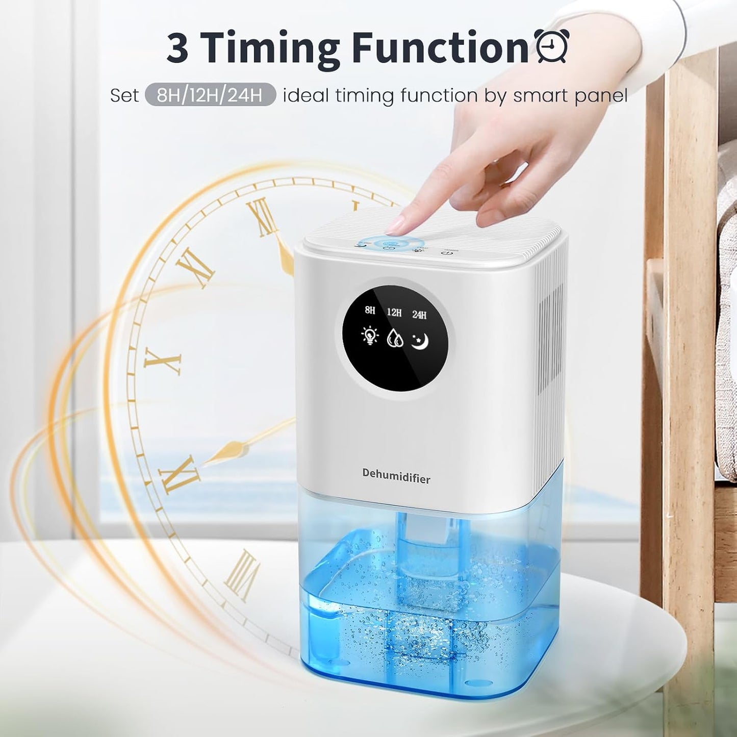 Quiet 1700ml Dehumidifiers Portable Dehumidifier for Home, Compact White DEMO