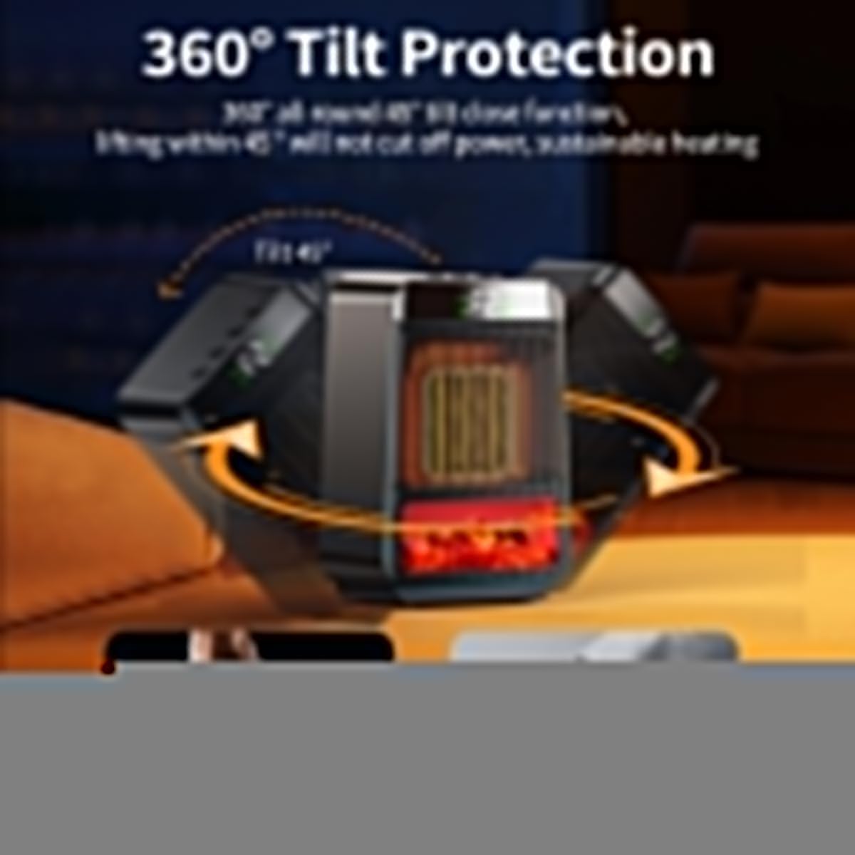 Portable Black Space Heater for Indoor Office Home Heating - Adjustable DEMO
