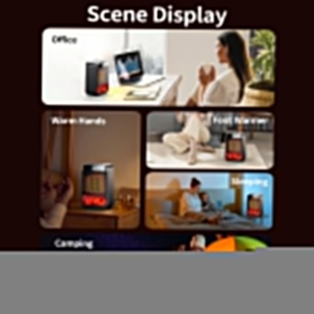 Portable Black Space Heater for Indoor Office Home Heating - Adjustable DEMO