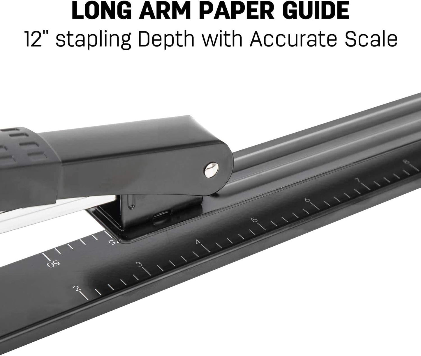 deli 25 Sheet Capacity Long Arm Stapler with 300mm Reach, Black Finish Size NEW