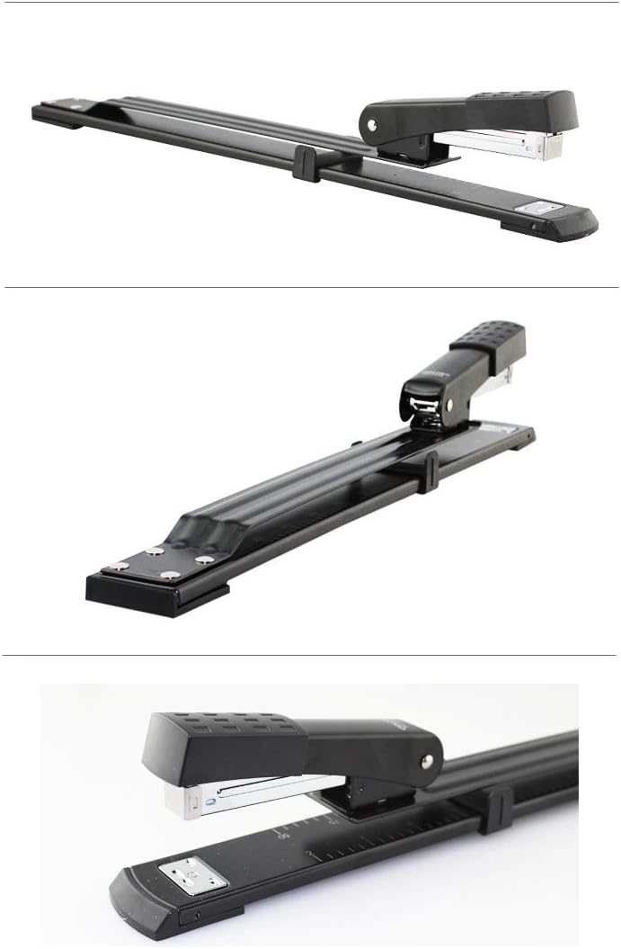 deli 25 Sheet Capacity Long Arm Stapler with 300mm Reach, Black Finish Size NEW