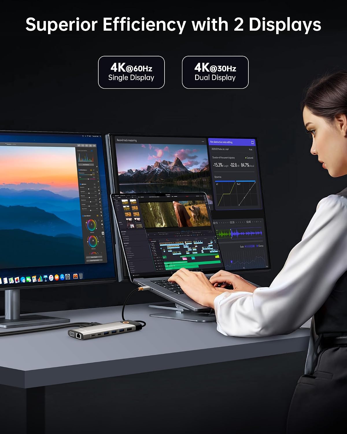 NOVOO 15-in-1 USB Hubs USB-C Hub Dual 4K HDMI Ethernet SD Card Reader DEMO