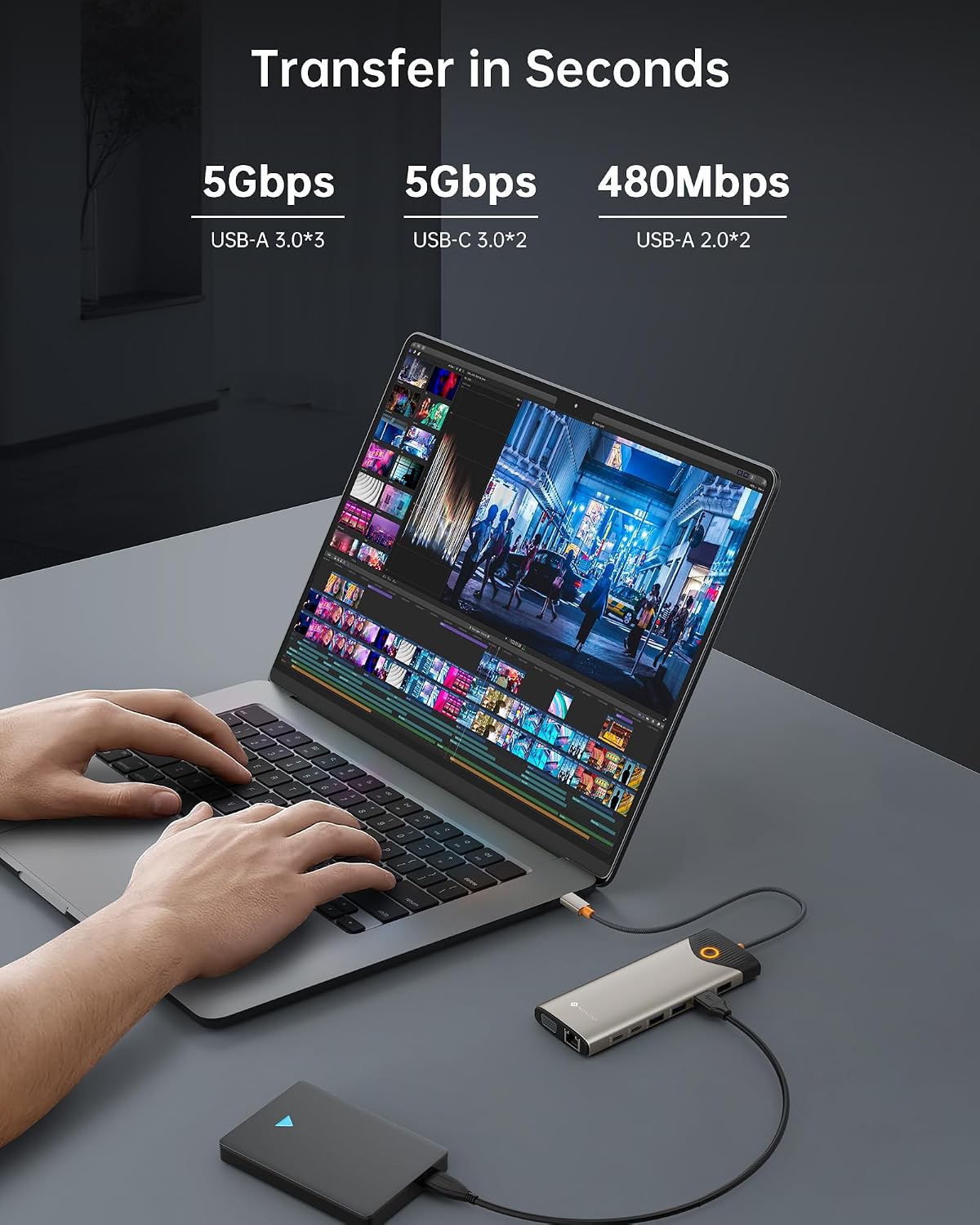 NOVOO 15-in-1 USB Hubs USB-C Hub Dual 4K HDMI Ethernet SD Card Reader DEMO