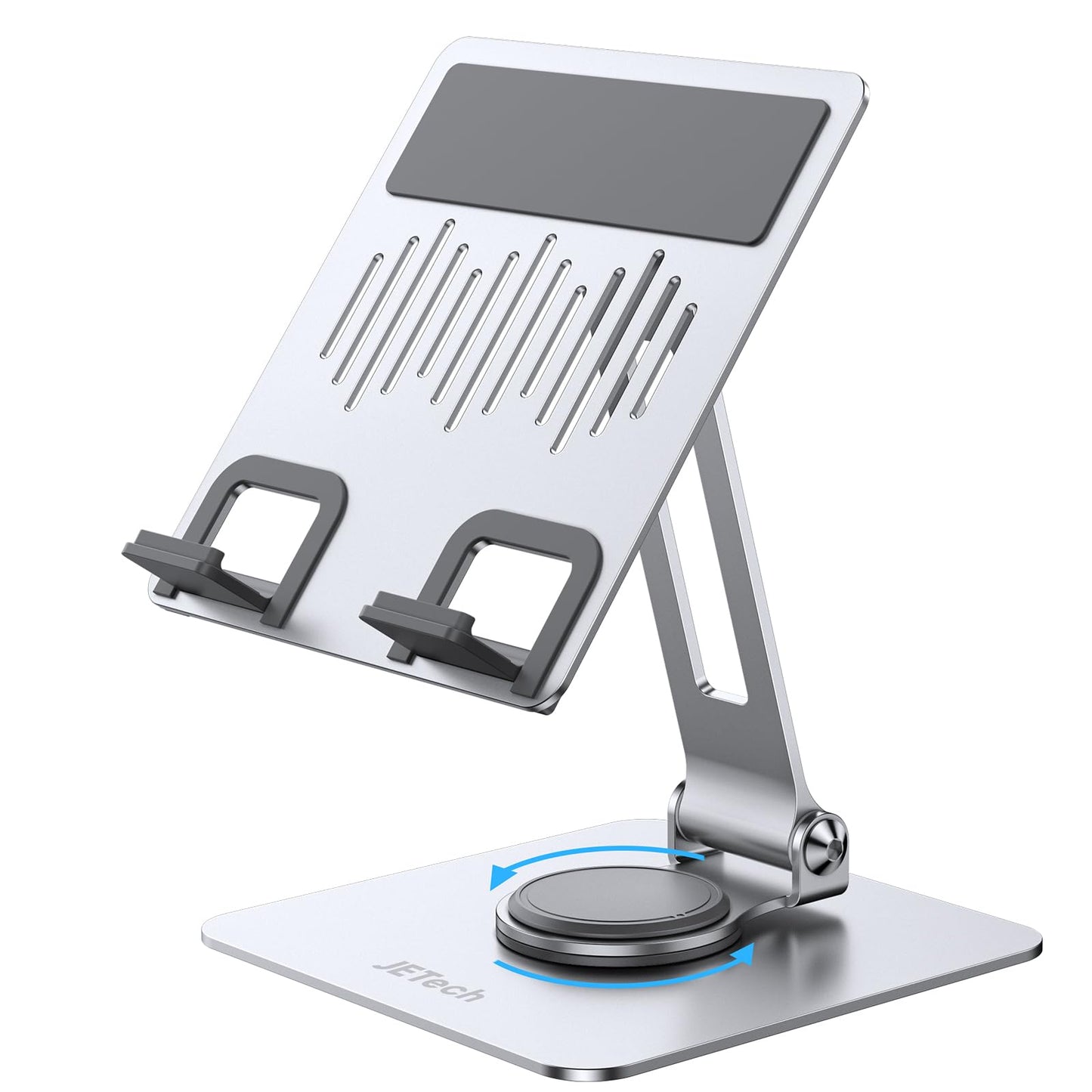 JETech Adjustable Stands Swivel Tablet Stand for 4-13 Inch Tablets, Silver NEW