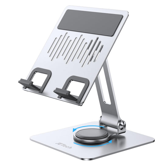 JETech Adjustable Stands Swivel Tablet Stand for 4-13 Inch Tablets, Silver NEW