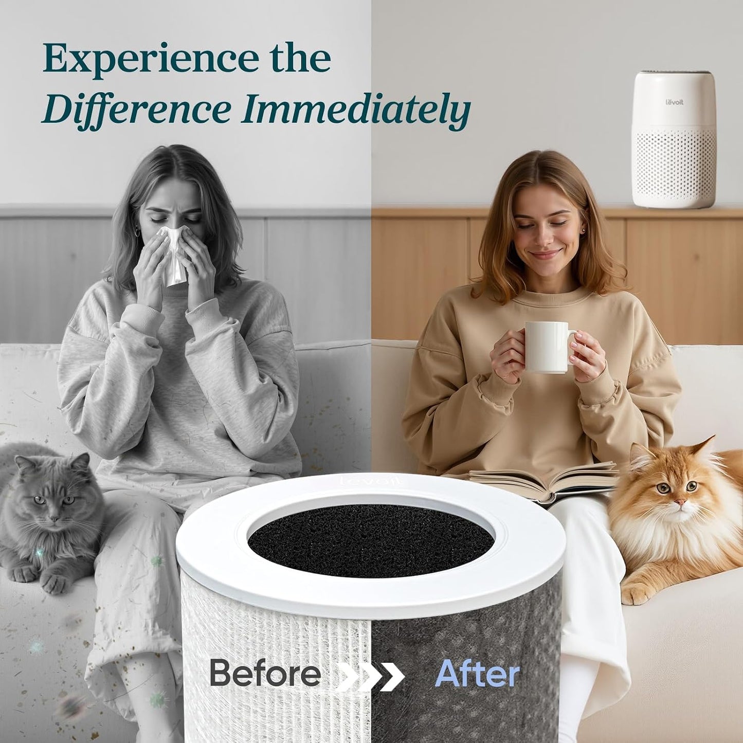 Levoit 3-in-1 Air Purifiers Air Purifier HEPA Filter Quiet Bedroom Home DEMO
