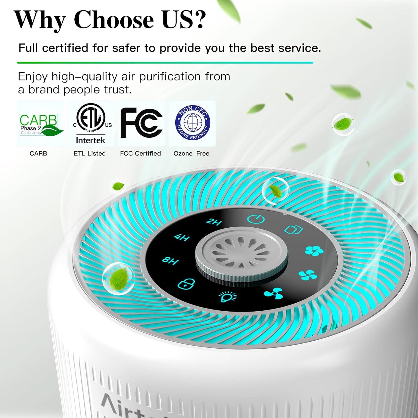 AIRTOK 4-in-1 Air Purifiers HEPA Air Purifier for Home Bedroom Quiet DEMO