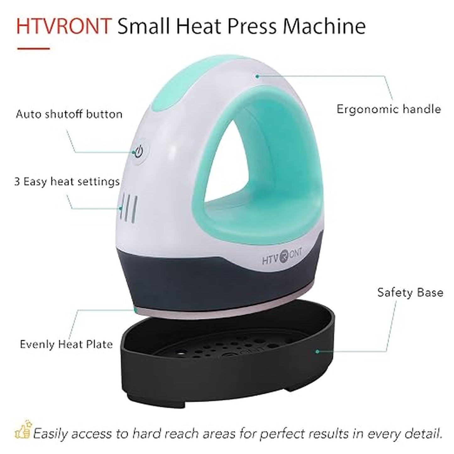 HTVRONT Heat Press Machine for T-Shirt, Mug, and Apparel Printing in Teal DEMO