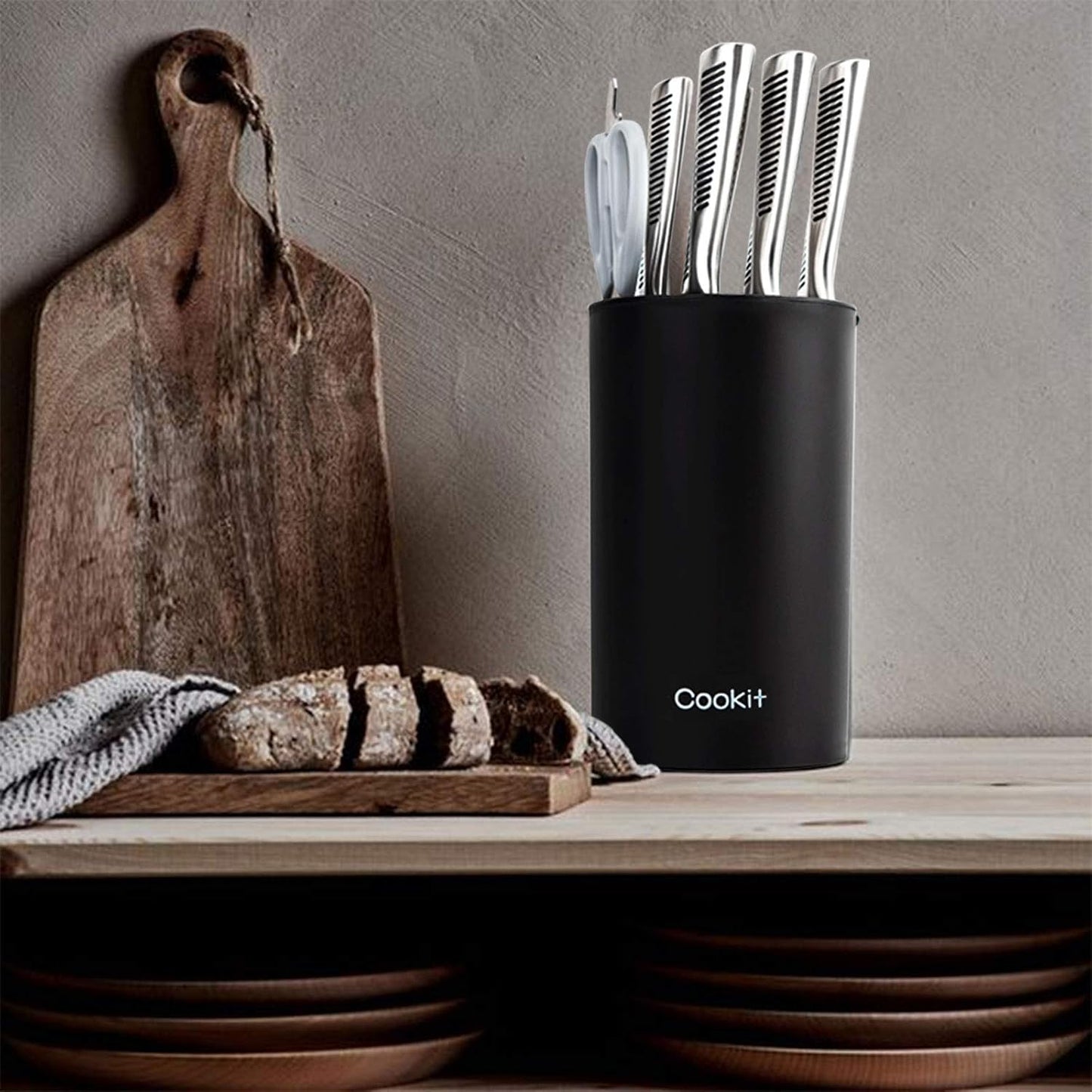 Cookit Universal Kitchen Knives Knife Block Holder with Unique Double-L NEW