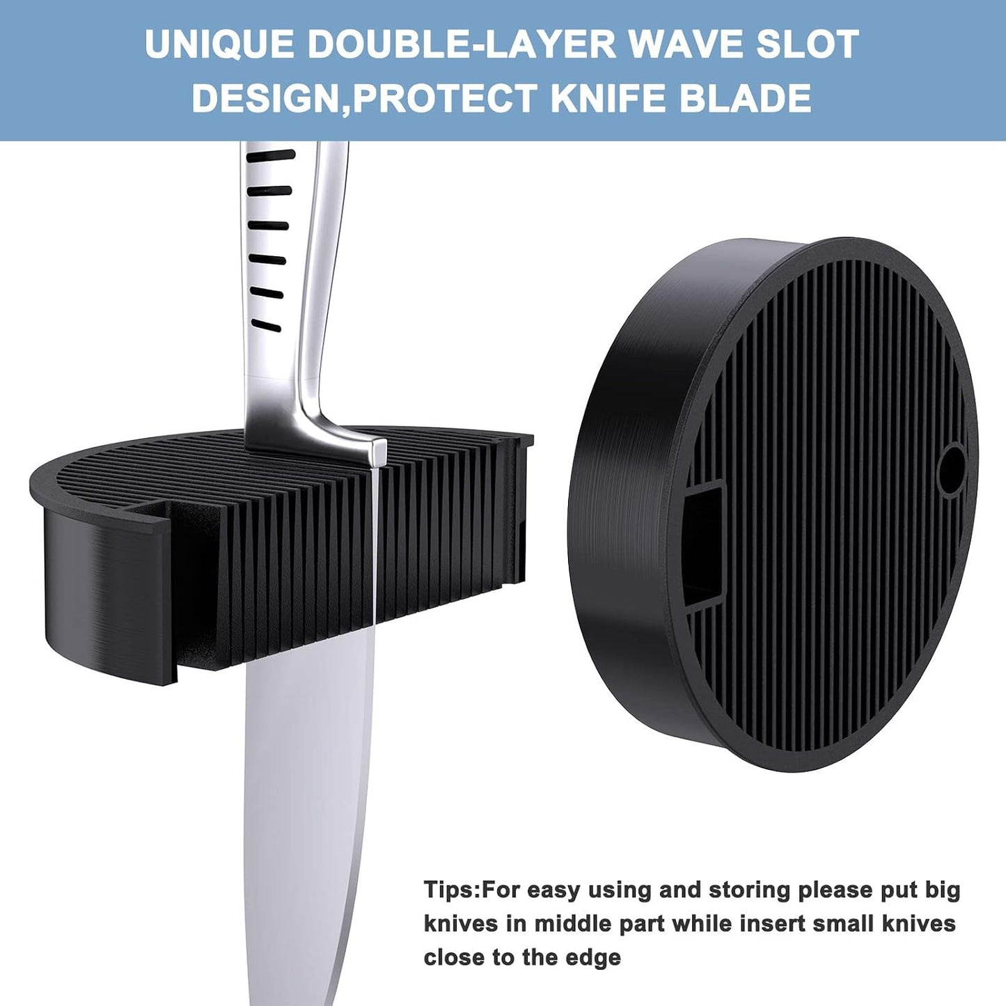 Cookit Universal Kitchen Knives Knife Block Holder with Unique Double-L NEW
