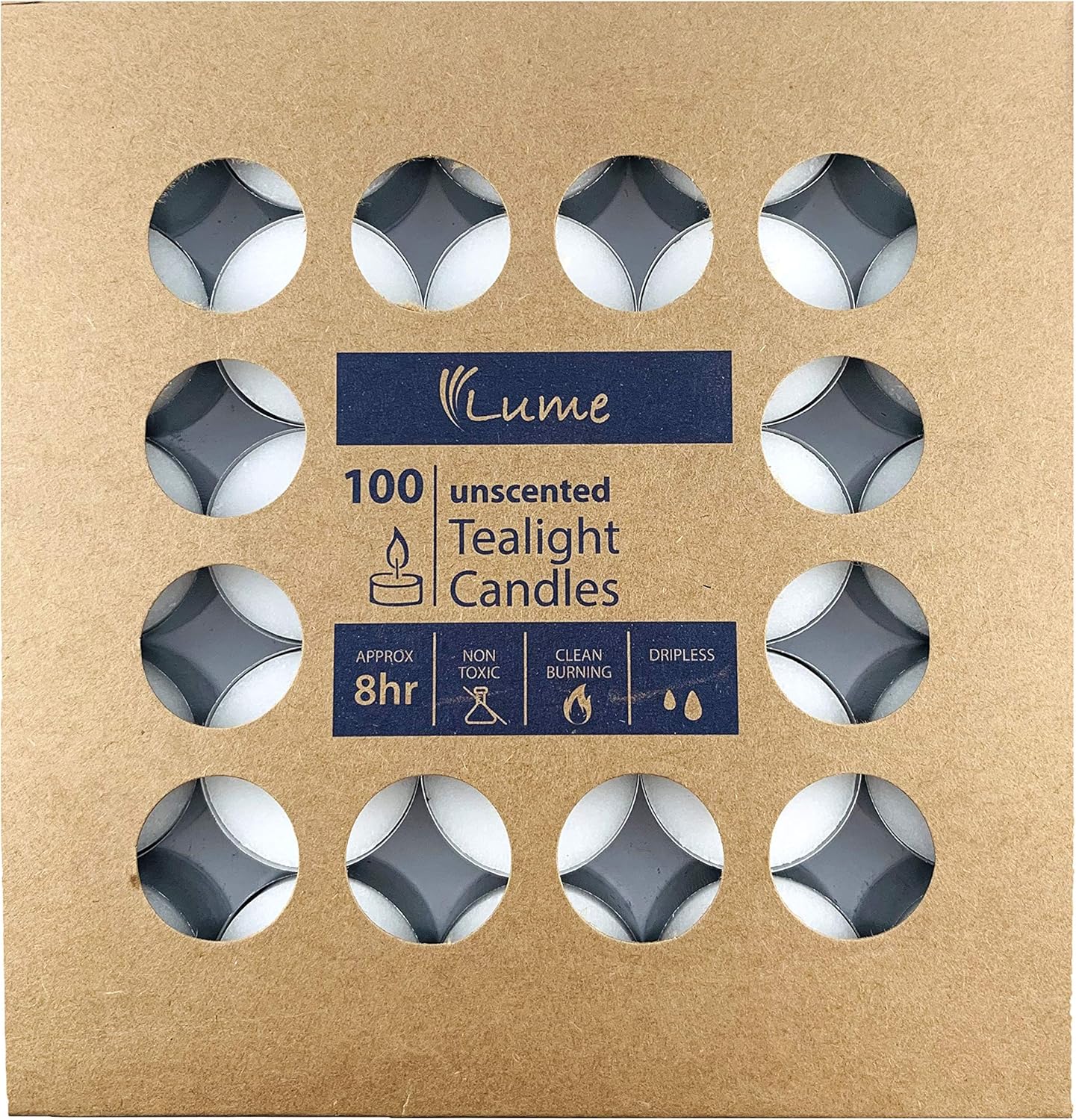 LUME White Tealight Candles - Long Burning Time for Home Decor & Ambiance NEW