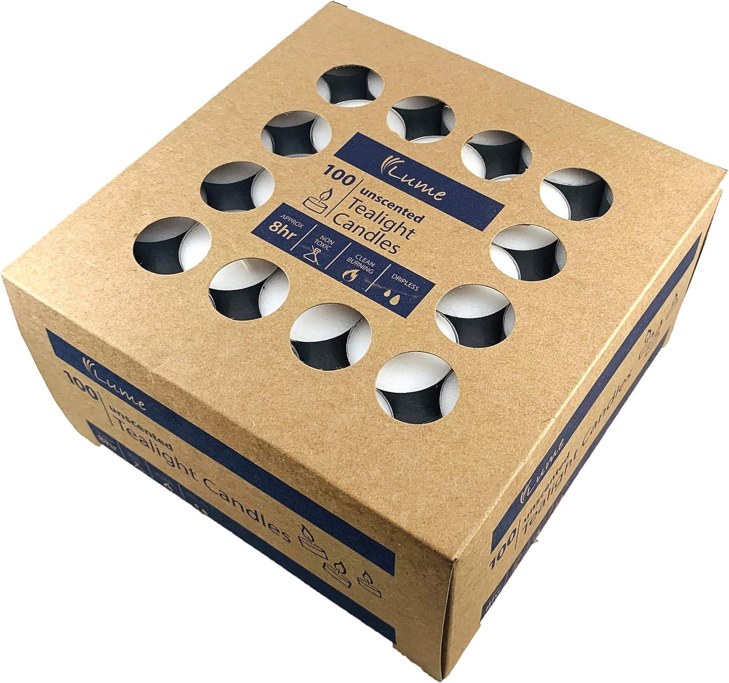LUME White Tealight Candles - Long Burning Time for Home Decor & Ambiance NEW
