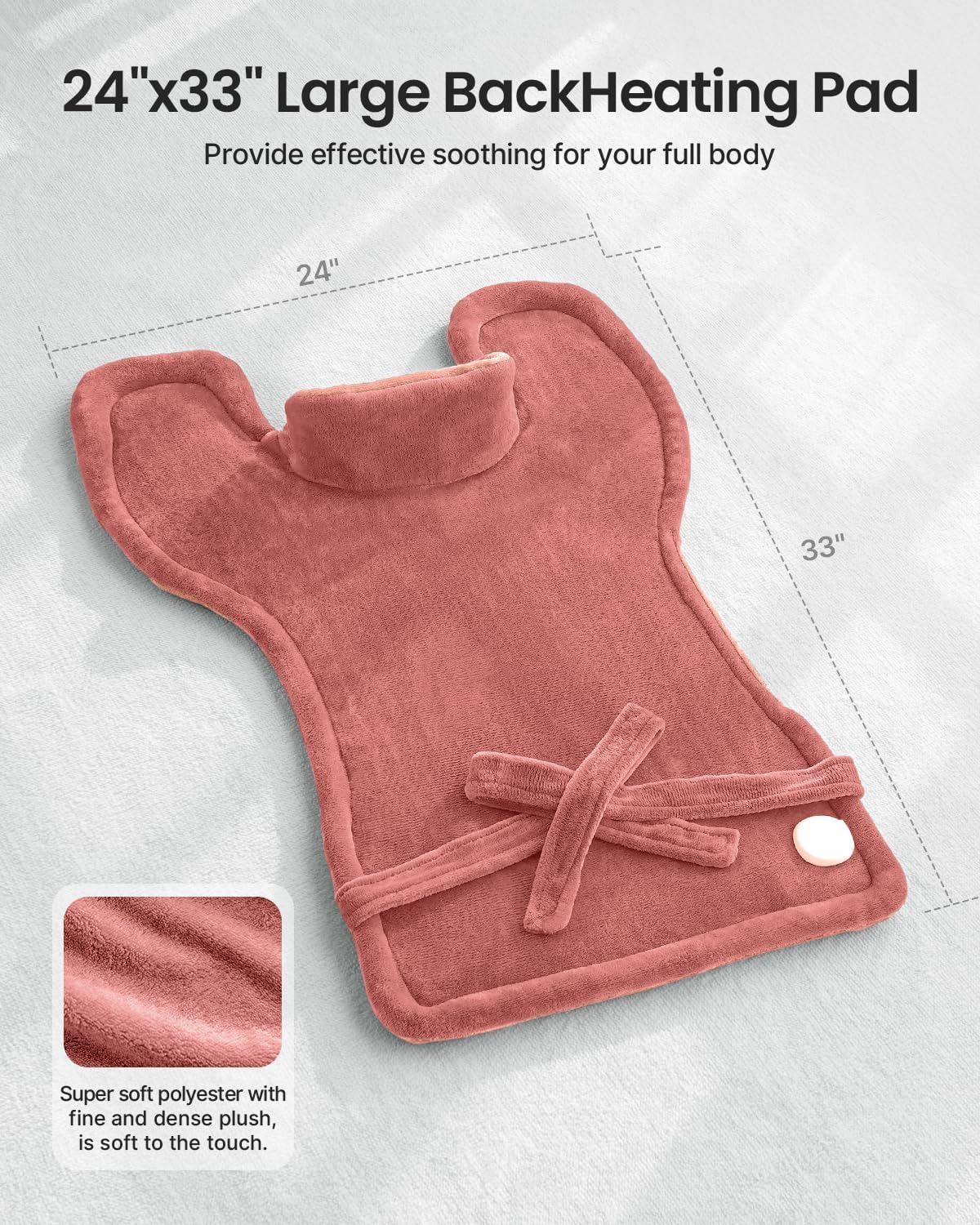 RENPHO Electric Heating Pad for Neck Shoulders and Back Warm Therapy Pink DEMO