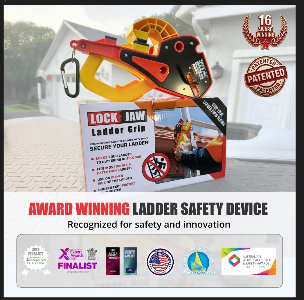 Lock Jaw Building Supplies Ladder Grip Pair Stabilizer for Gutters in DEMO