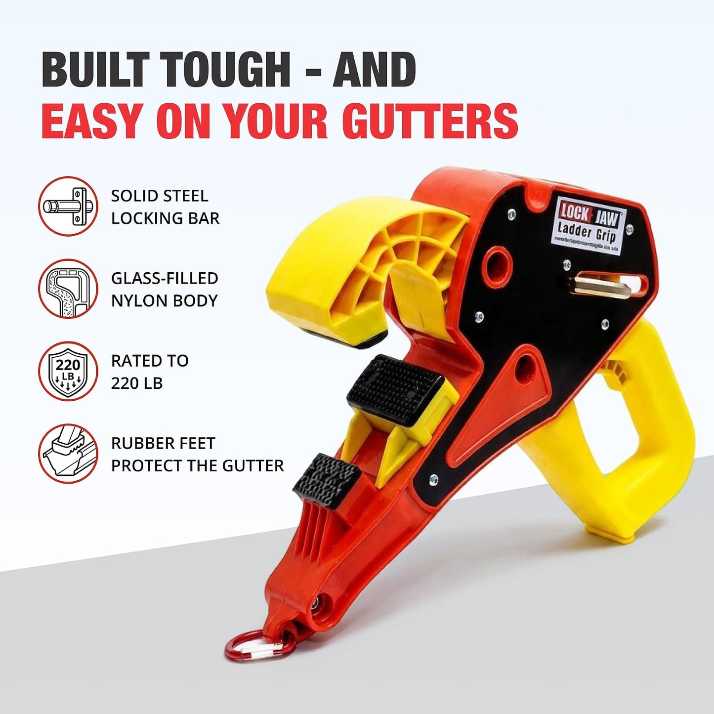 Lock Jaw Building Supplies Ladder Grip Pair Stabilizer for Gutters in DEMO