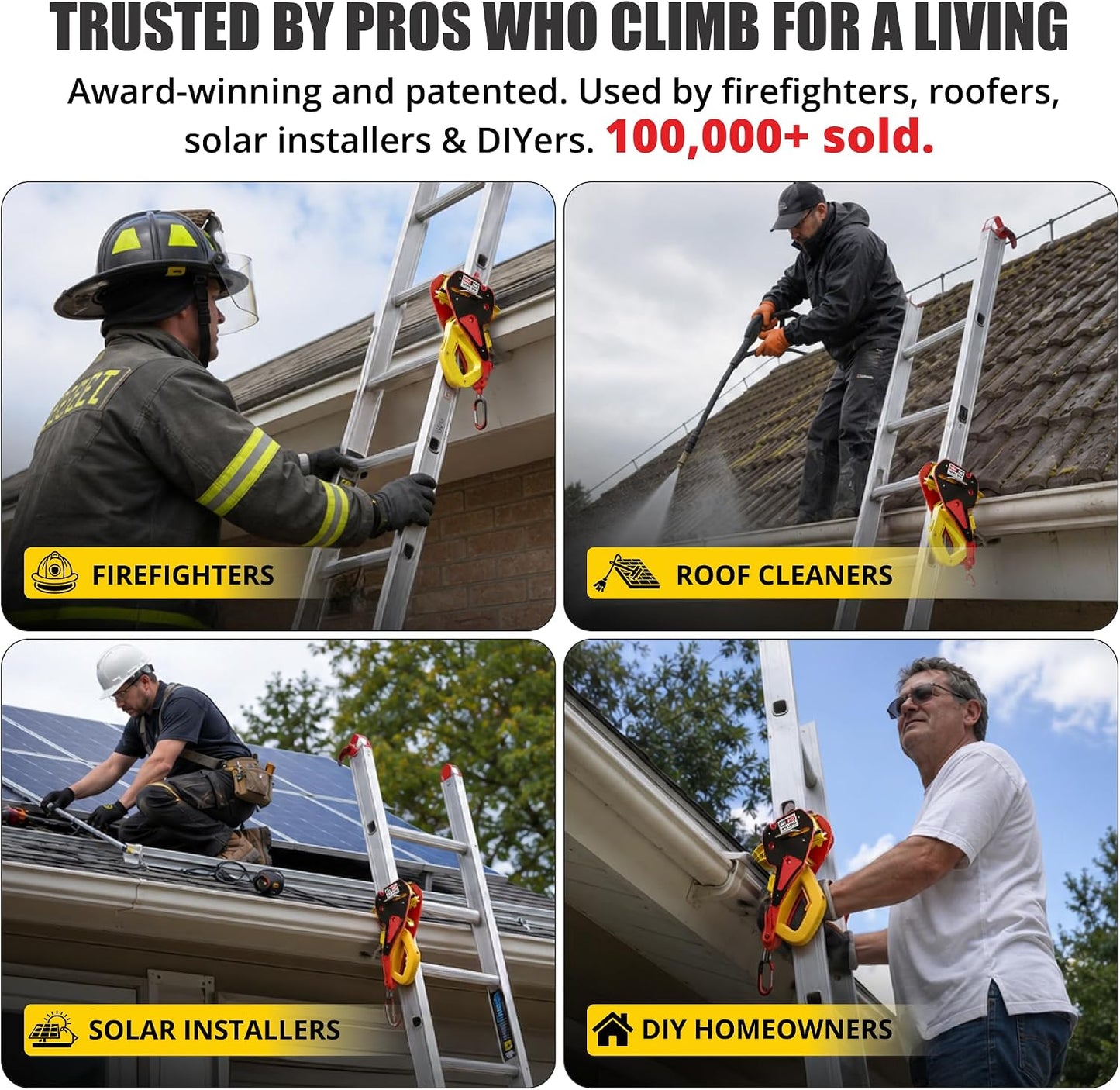 Lock Jaw Building Supplies Ladder Grip Pair Stabilizer for Gutters in DEMO