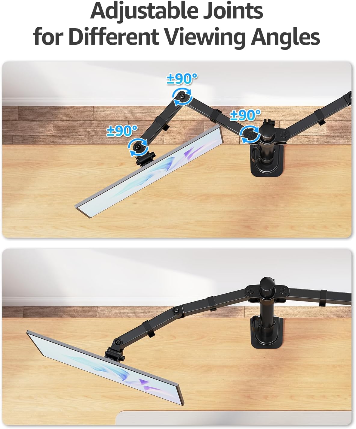 MOUNTUP Dual Monitor Desk Mount Fully Adjustable Holds up to 32 Inch 17.6lbs NEW