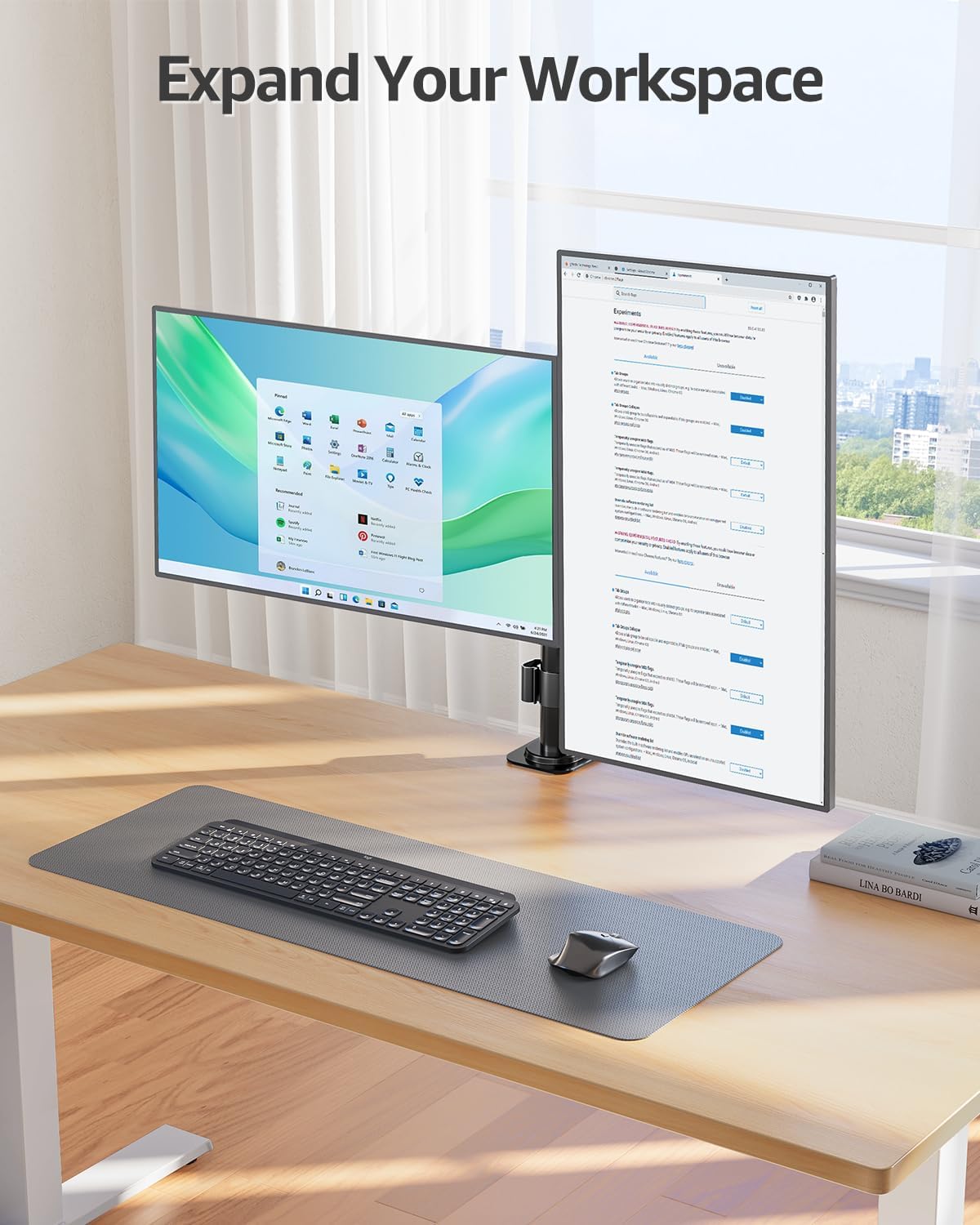 MOUNTUP Dual Monitor Desk Mount Fully Adjustable Holds up to 32 Inch 17.6lbs NEW
