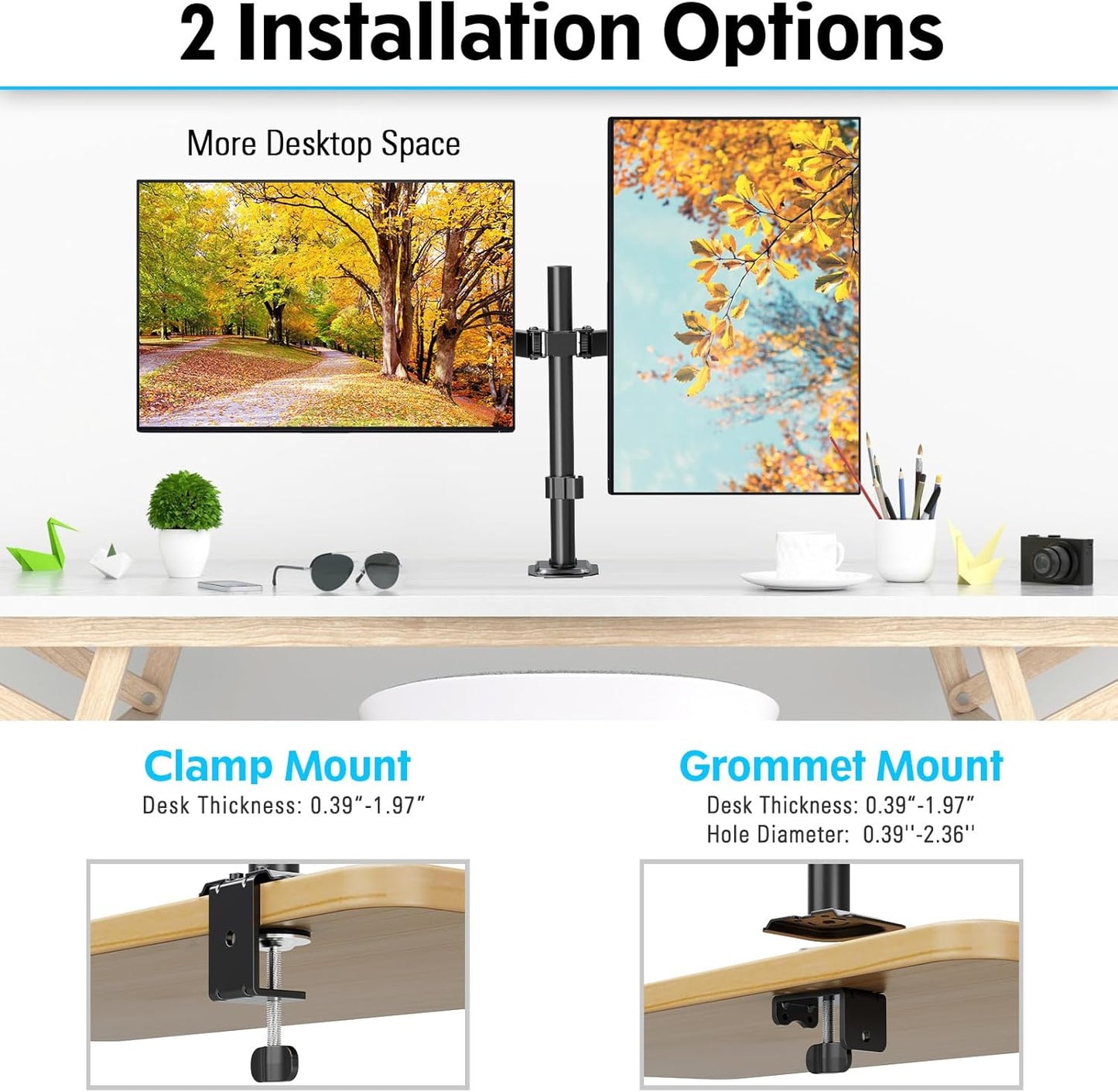 MOUNTUP Dual Monitor Desk Mount Fully Adjustable Holds up to 32 Inch 17.6lbs NEW