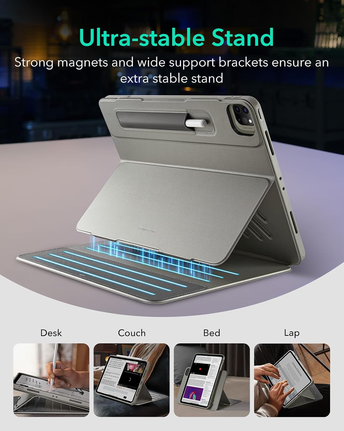 ESR Titanium Protective Tablet Case for Apple iPad Pro 11-inch, Silver DEMO