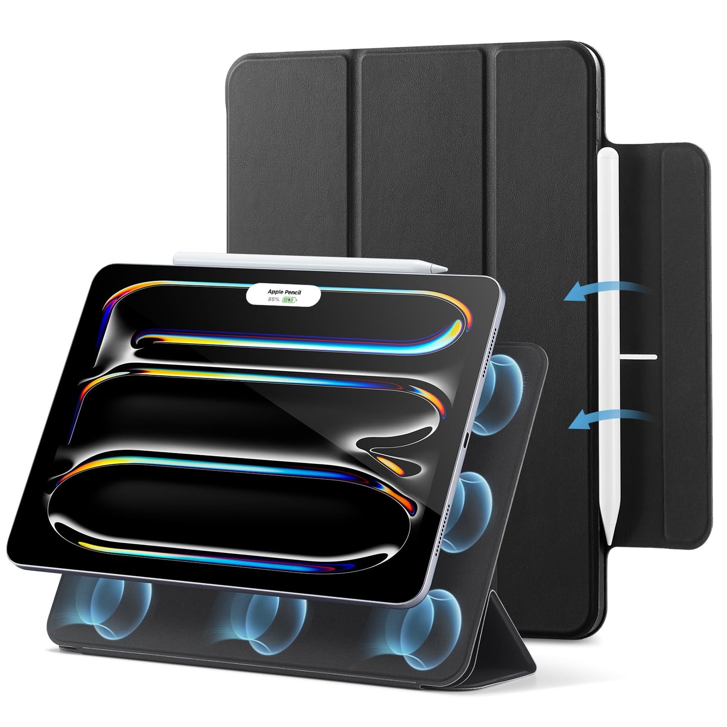 ESR Magnetic Attachment Tablet Case for iPad Air 11 inch, Black, Protective NEW