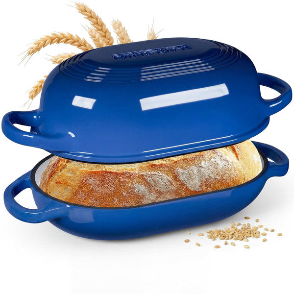 Enameled 2.5qt Cast Iron Dutch Oven Pot with Lid in Blue - Durable Cookware NEW