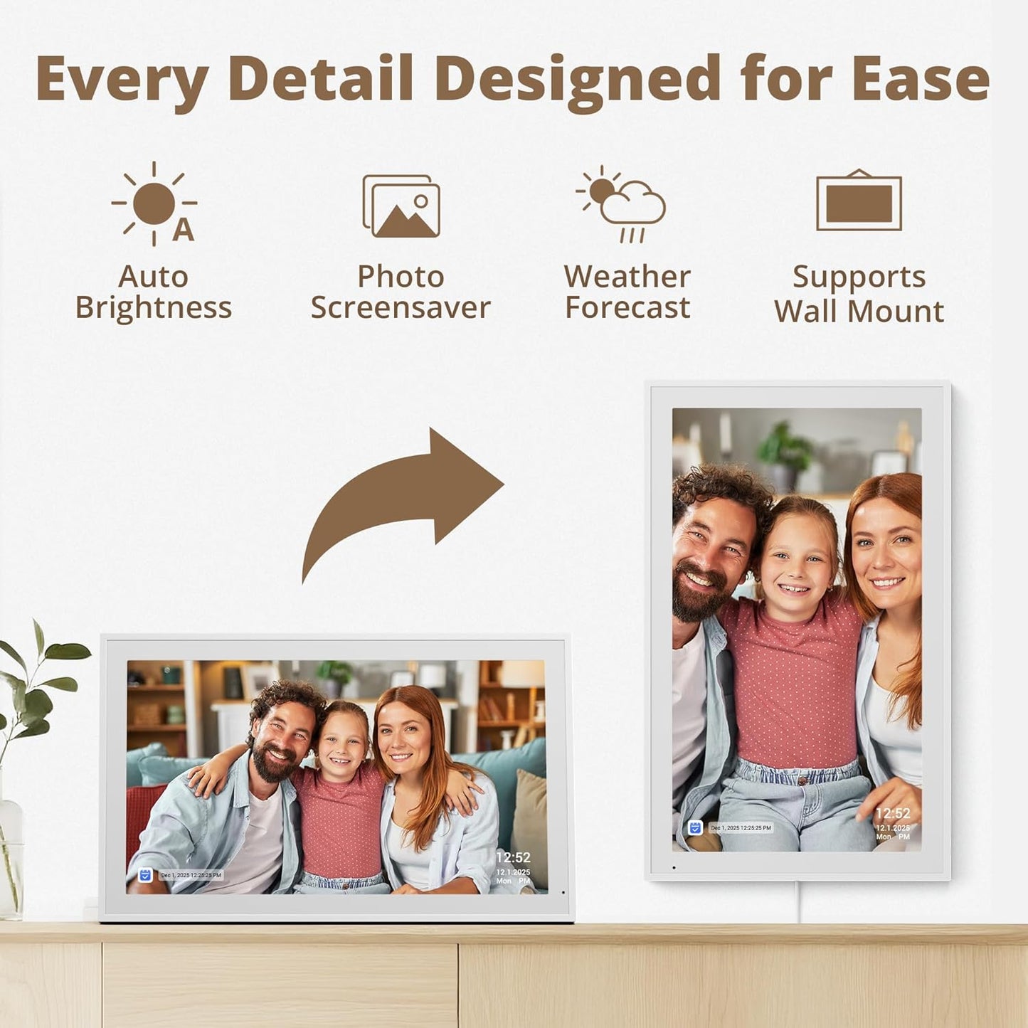 Dragon Touch 21.5" Full HD Interactive Wall Calendar 2026 - White, Planner DEMO