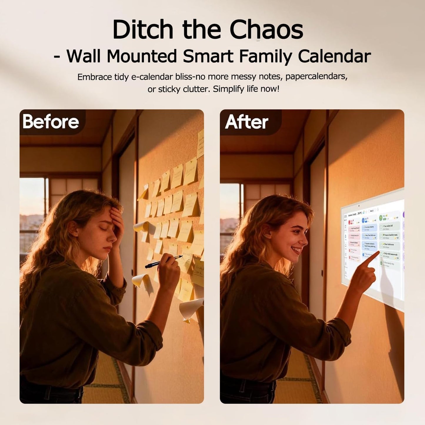 FotoCube 15.6 Inch Digital Wall Calendar Smart Planner Chore Chart White NEW