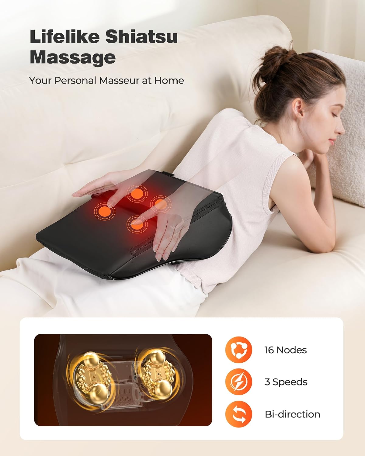 KNQZE Shiatsu Neck Massager with Heat, 3D Kneading, Remote Control for DEMO