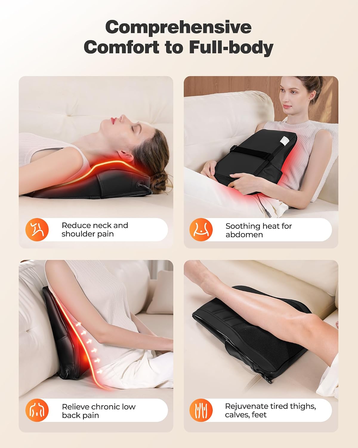 KNQZE Shiatsu Neck Massager with Heat, 3D Kneading, Remote Control for DEMO
