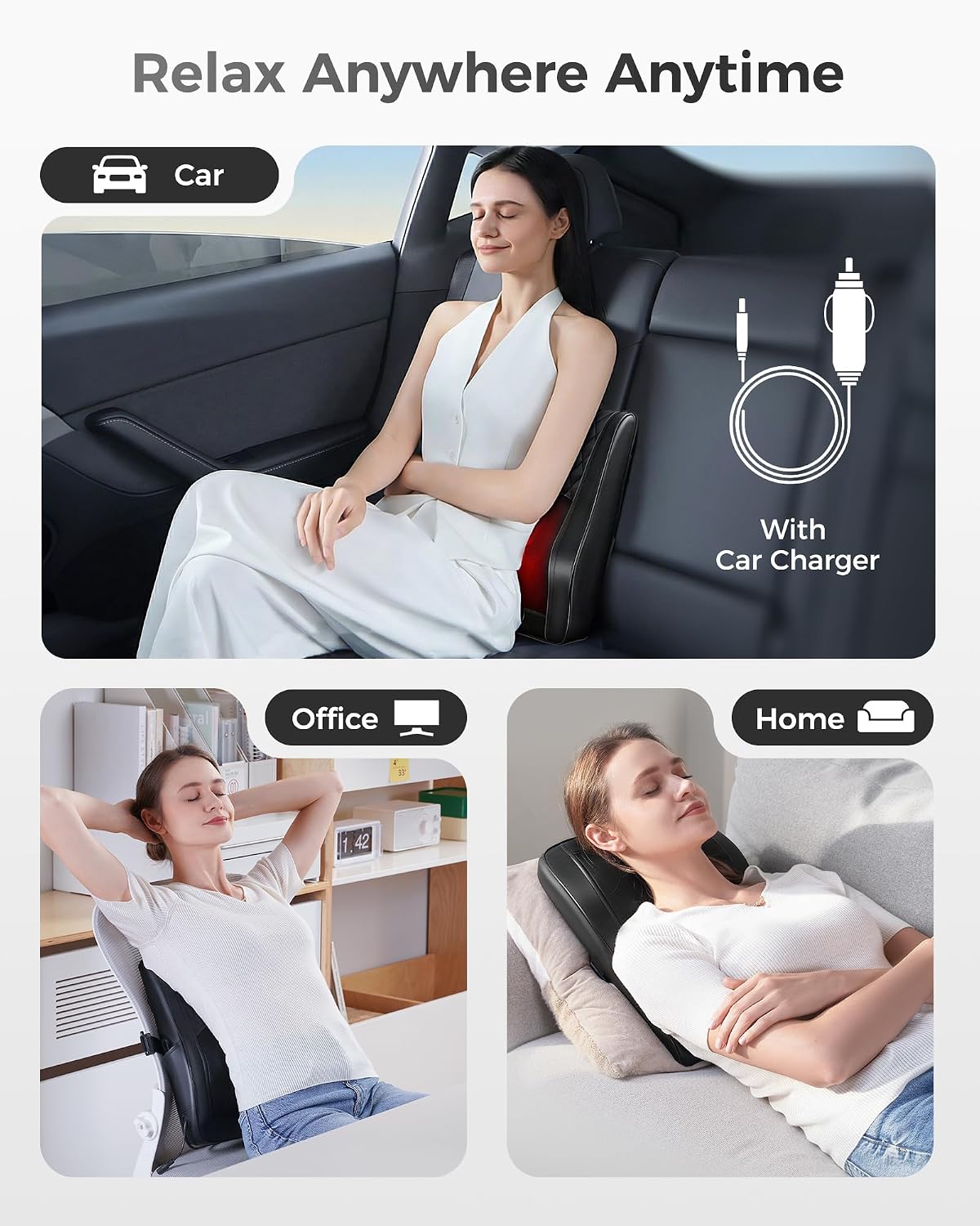 KNQZE Shiatsu Neck Massager with Heat, 3D Kneading, Remote Control for DEMO