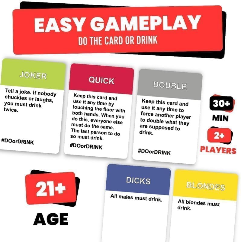 Do or Drink Multicolour Dedicated Deck Card Game for Adults - Fun Party NEW