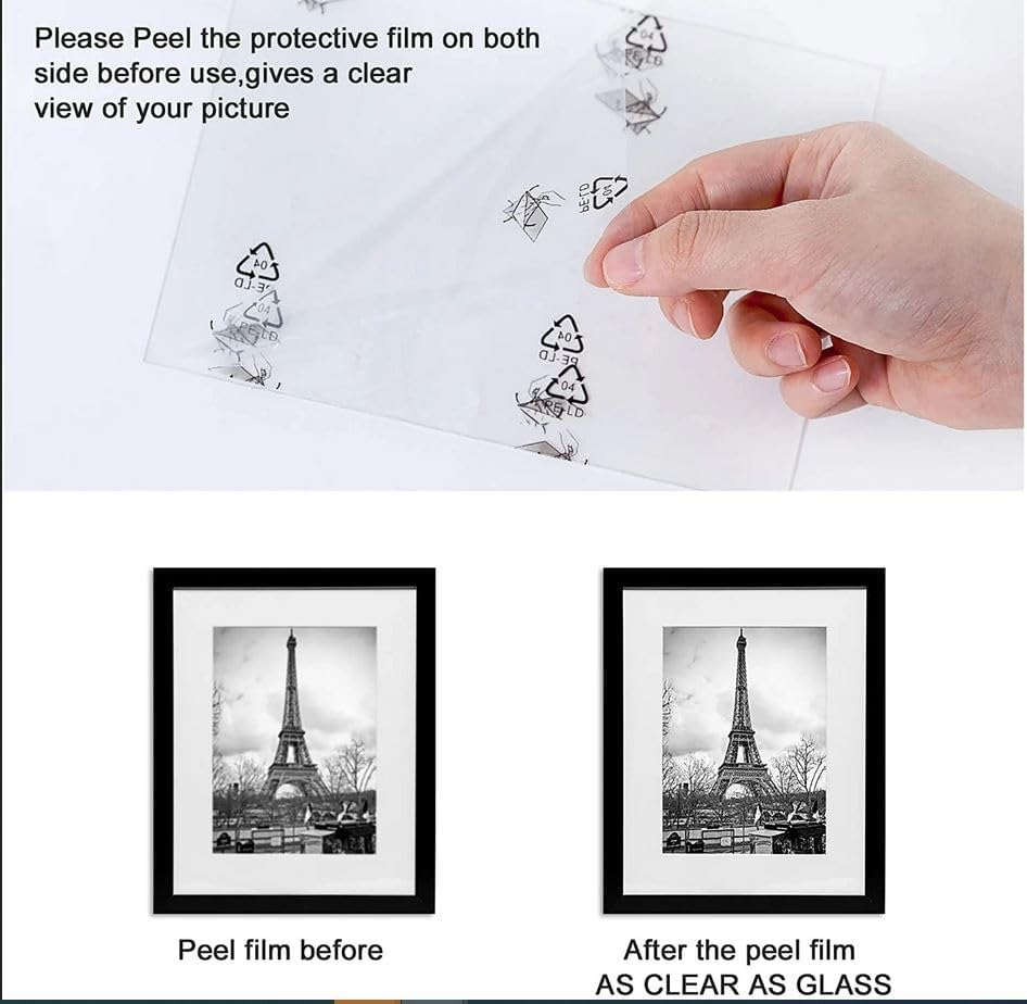 upsimples 11x14 Picture Frame Set of 5 Black Wall & Tabletop Frames Size NEW