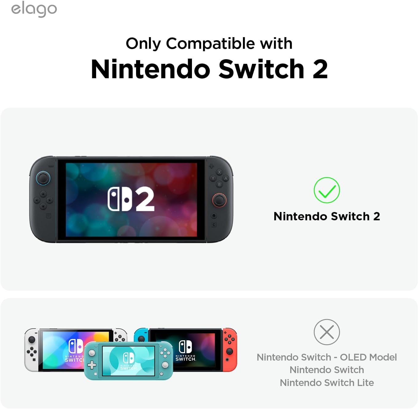 elago Clear Cases Slim Hard Shell Case for Nintendo Switch 2 Shock Resistant