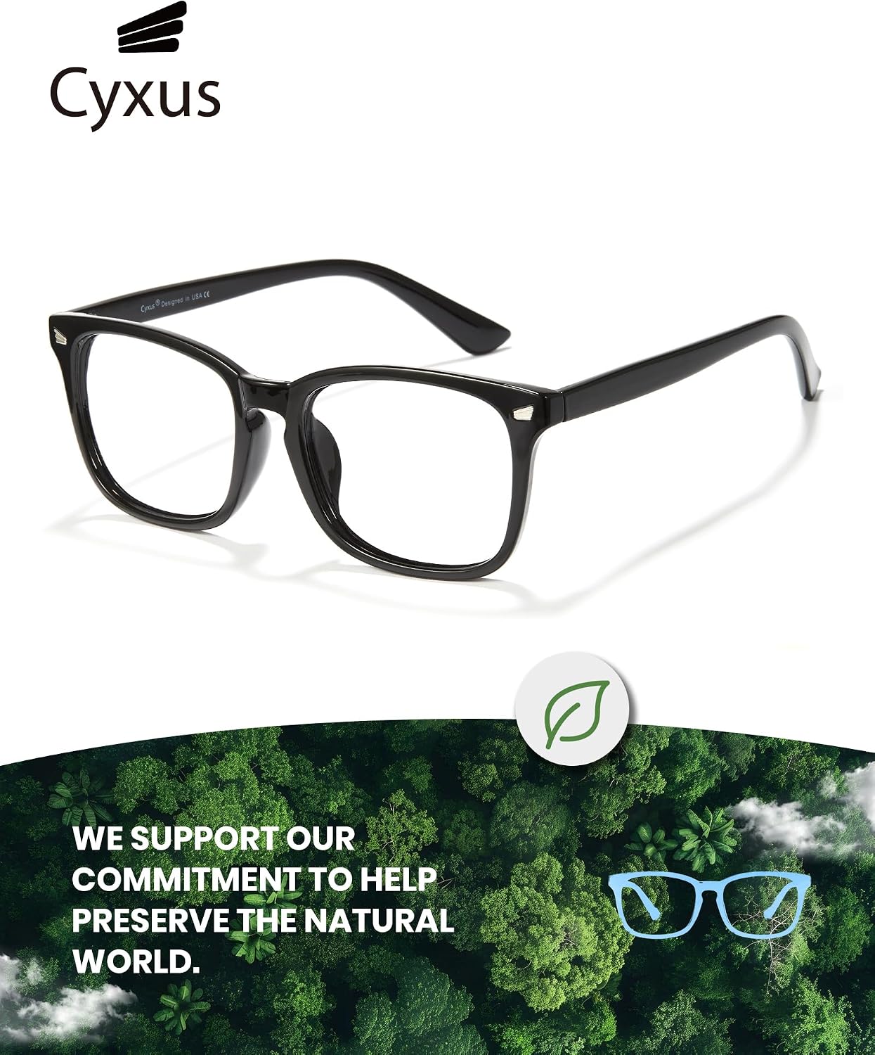 Cyxus Blue Light Blocking Glasses for Men & Women, UV Protection, DEMO