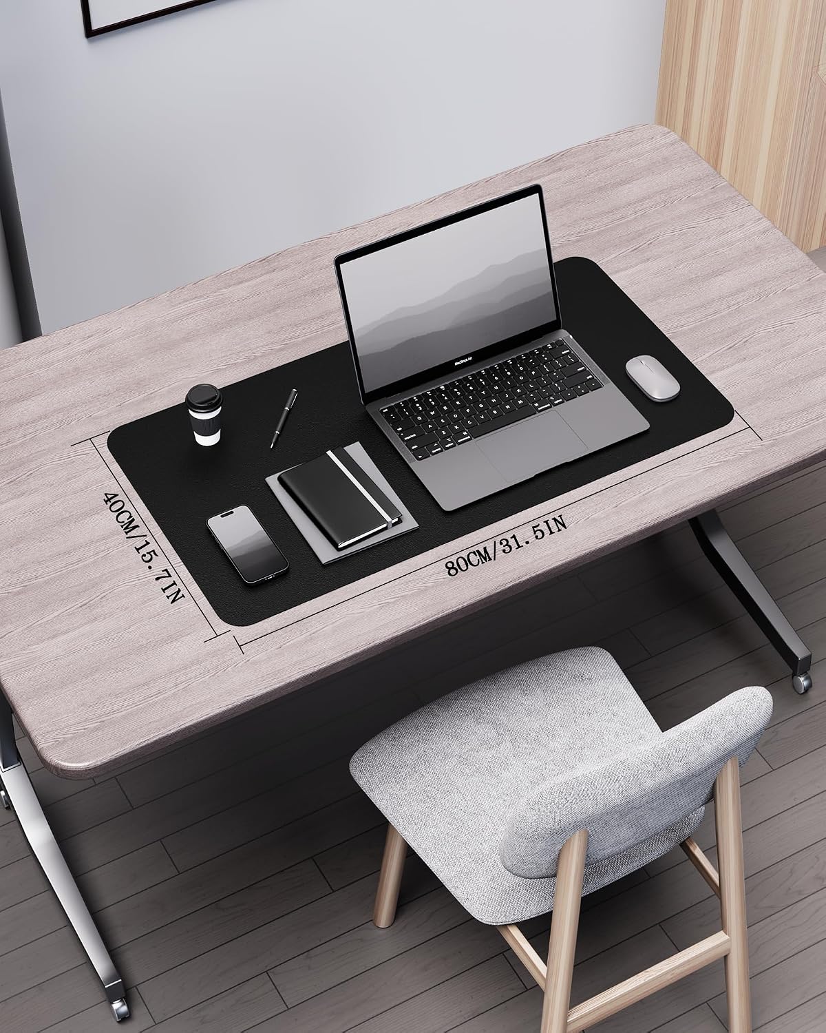 YSAGi Large Mouse Pads Cork and Black Desk Mat Mousepad, 80 x 40 cm, DEMO